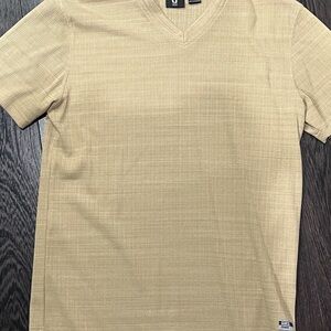 Guess Men’s Size XL Tan Beige  short Sleeve Xl Shirt Shirt V neck